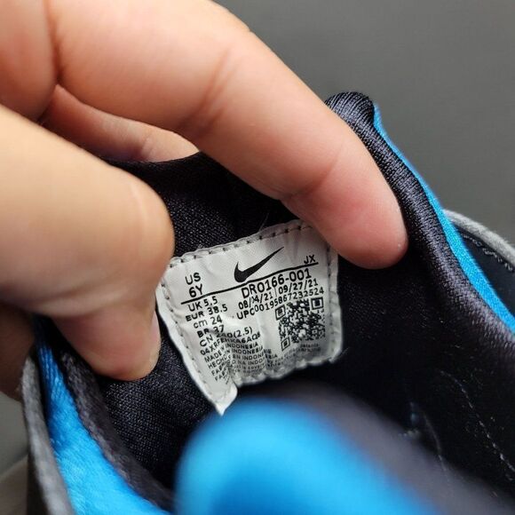 Nike Huarache Run Shoes Youth Sz 6 Black Blue Trainers Sneakers - Picture 9 of 9